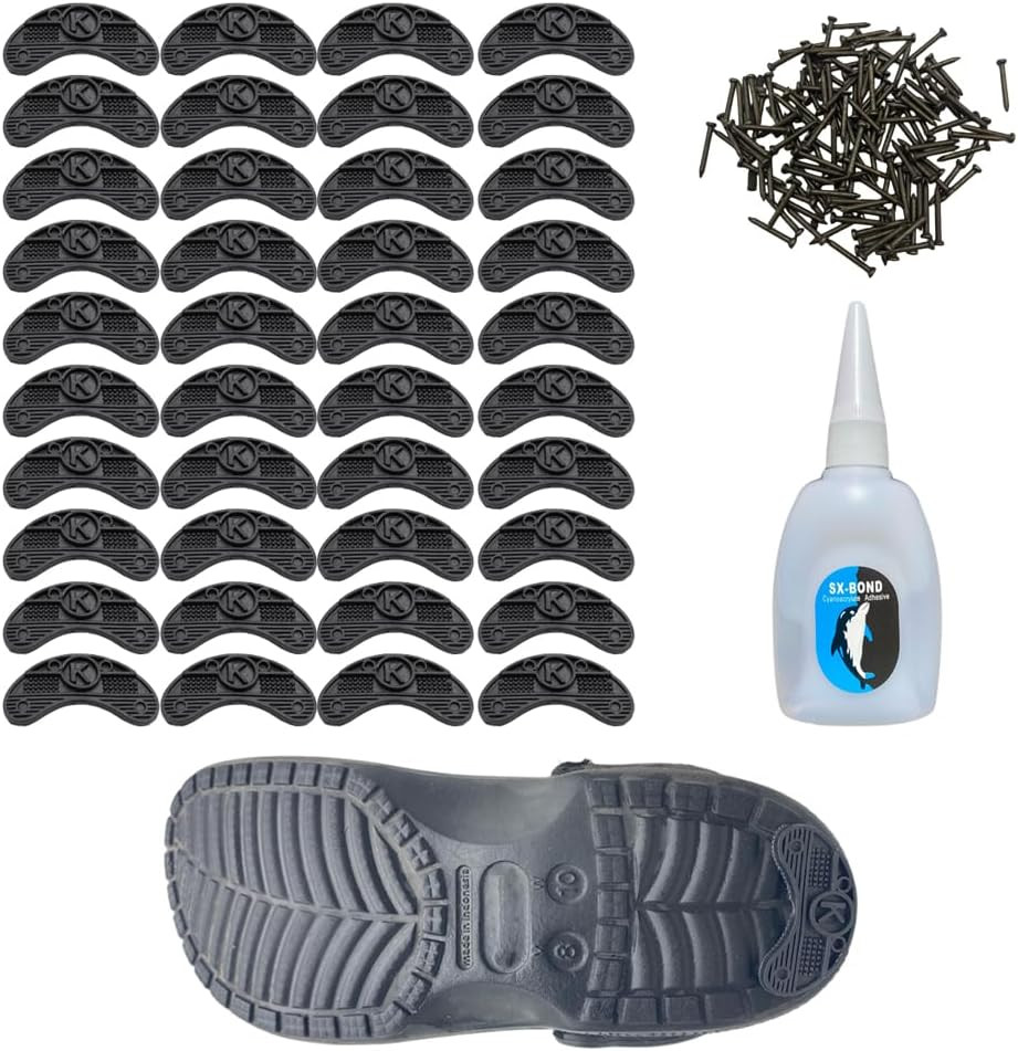 Heel Plates Shoe Heel Taps Sole Heel Repair Pad, Rubber Pads,40 PCS Black Aps Ti
