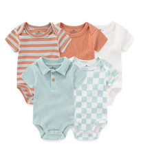 5 Pcs/Lot Four Seasons Fashion Cartoon Short Sleeve Baby Boy Girl Bodysuits A