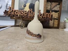 Fenton Satin Glass Bell w/ Budweiser Clydesdales Decoration
