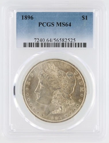 1896 Morgan Silver Dollar PCGS MS64 S$1 Philadelphia Minted No Reserve