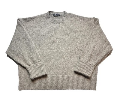 Lillusory Sweater Womens XL Beige Soft Boucle Knit Raglan Pullover Crewneck