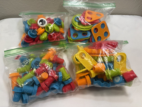 Hungry Cutters Pegcasso Build & Drill Screw Gear Bolt Nut Lot of 198 Part Toy