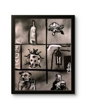 Original Contemporary Symbolic Painting 11x14 “Allegorical Fable” Canvas Art COA