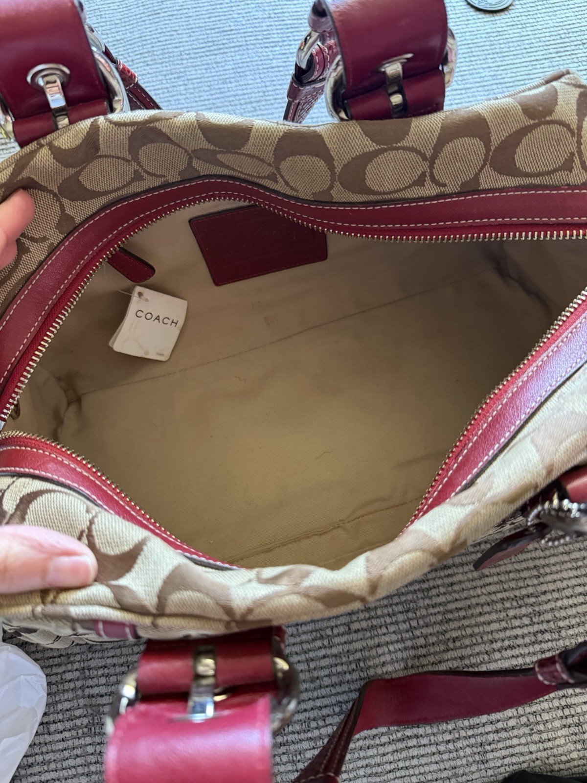 Coach Soho F12317 Signature Patchwork Satchel Mia Vintage Y2K Canvas Metallic image 7