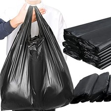 400 Count Jumbo Size Plastic T Shirt Bags with Handles, 35 Mic, XX Large Plai...