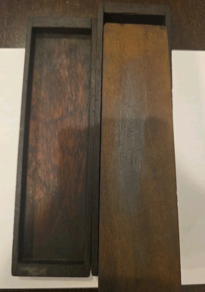 VTG Norton Washita Or Hindostan Oilstone In Wooden Box Sharpening Stone 8"x2" - Image 2 of 4