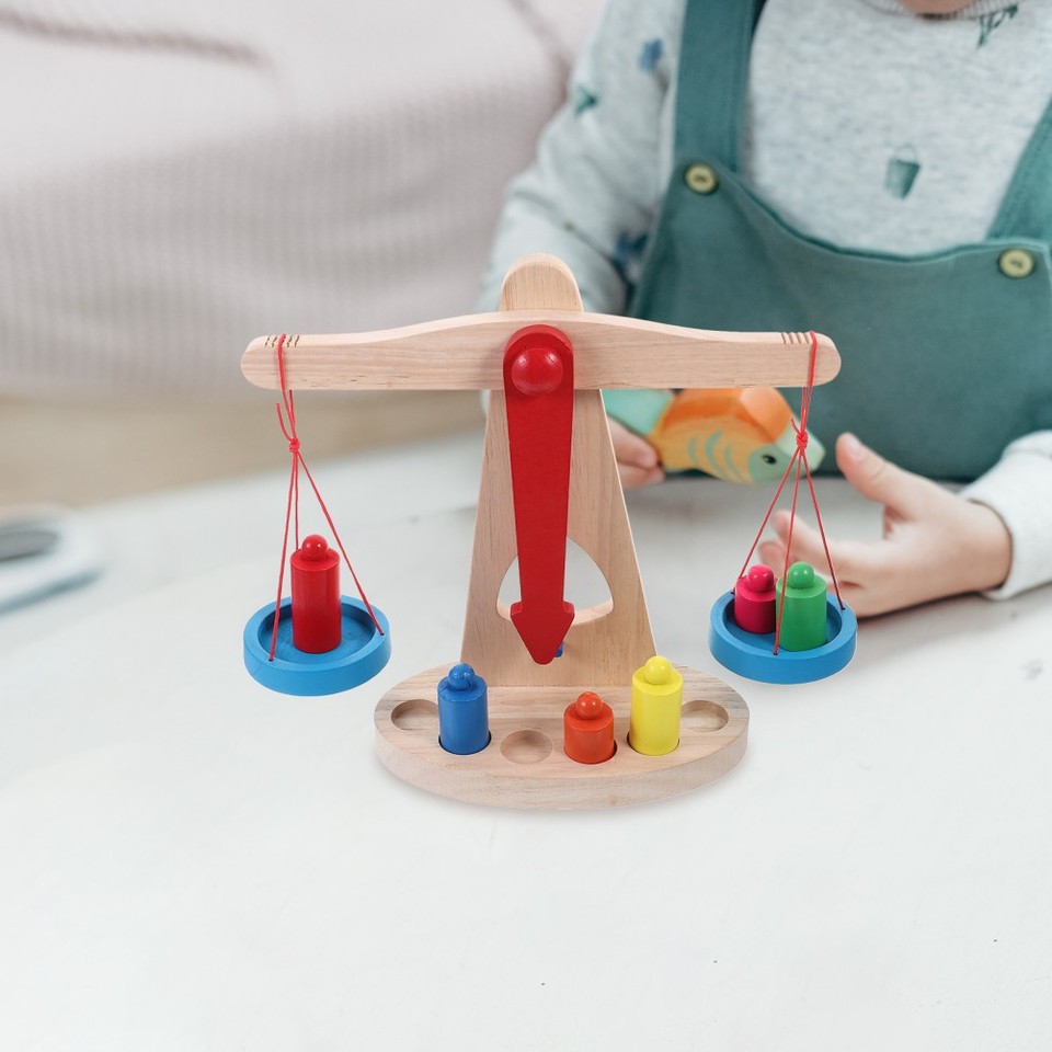 1 Set Wooden Balance Toy Kids Early Educational Playthings School ...