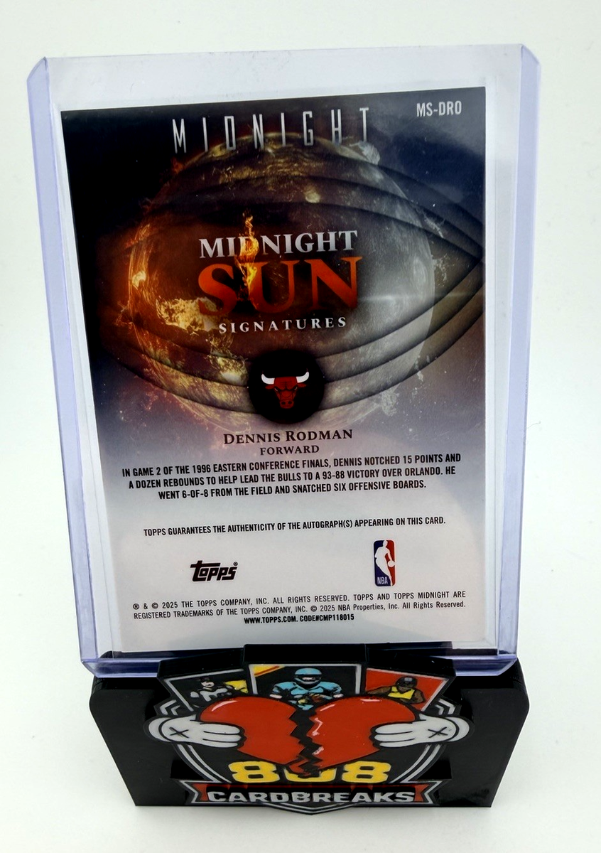 2025-26 Topps Midnight NBA Midnight Sun Signatures Dennis Rodman