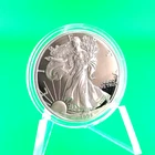 1998-P Proof American Silver Eagle 1oz .999 Fine Silver Details In Capsule