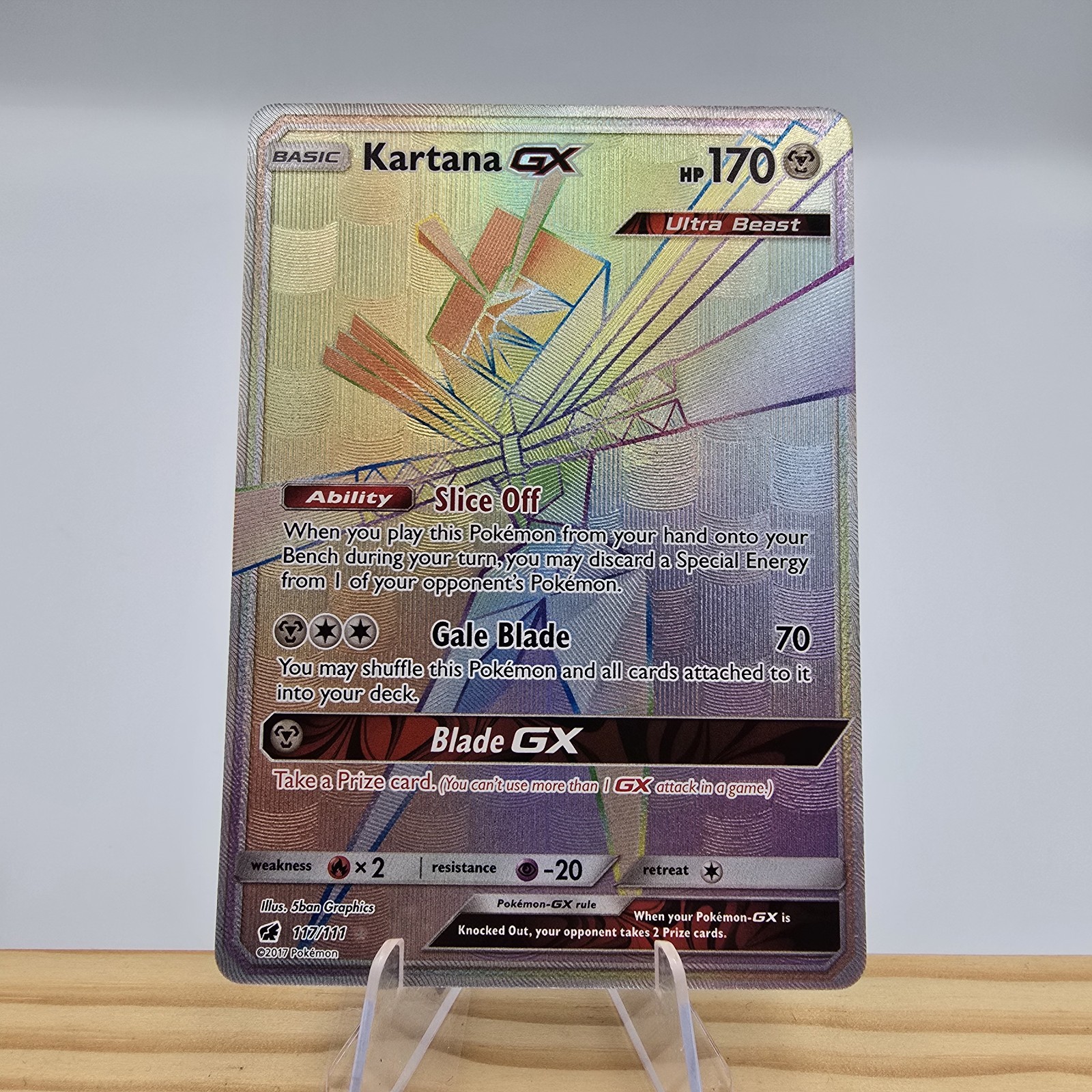 1x Kartana GX - 117/111 - Secret Rare NM Pokemon SM04 - Crimson Invasion