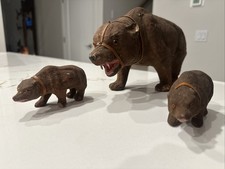 Antique German Paper Mache Bear HUGE 11  & Cu...