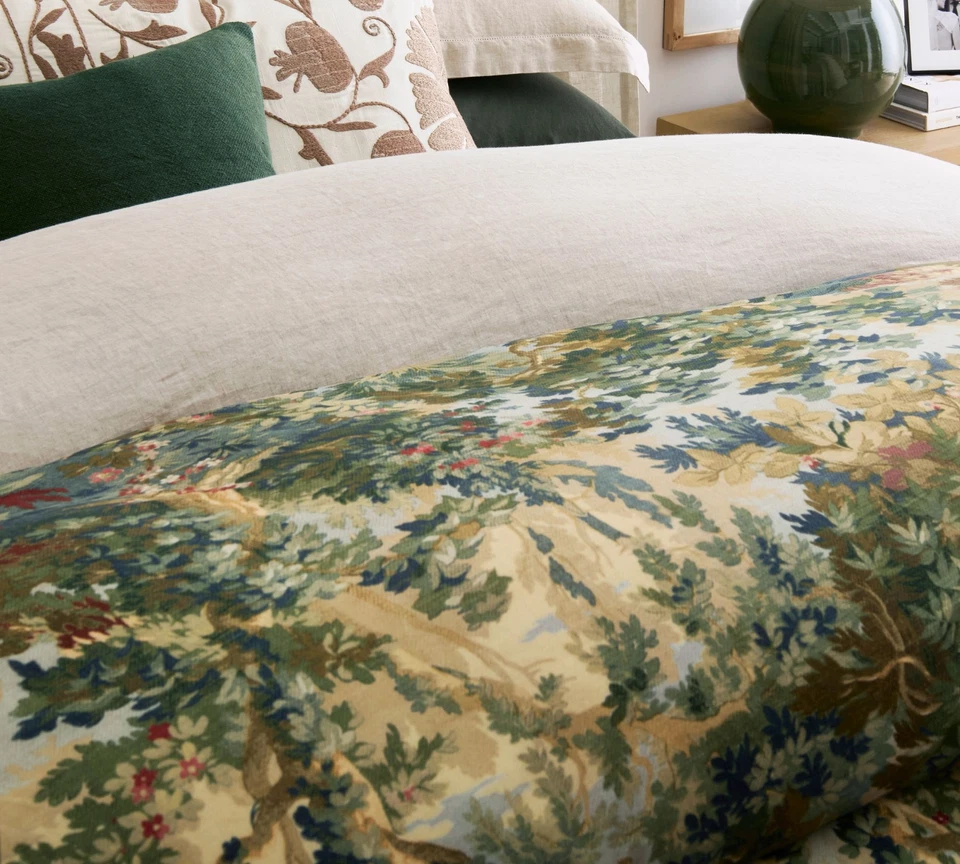 FREE SHIP- Pottery Barn GREENWOOD Percale King/Cal King - Full/Queen Duvet Cover - Image 2 of 4