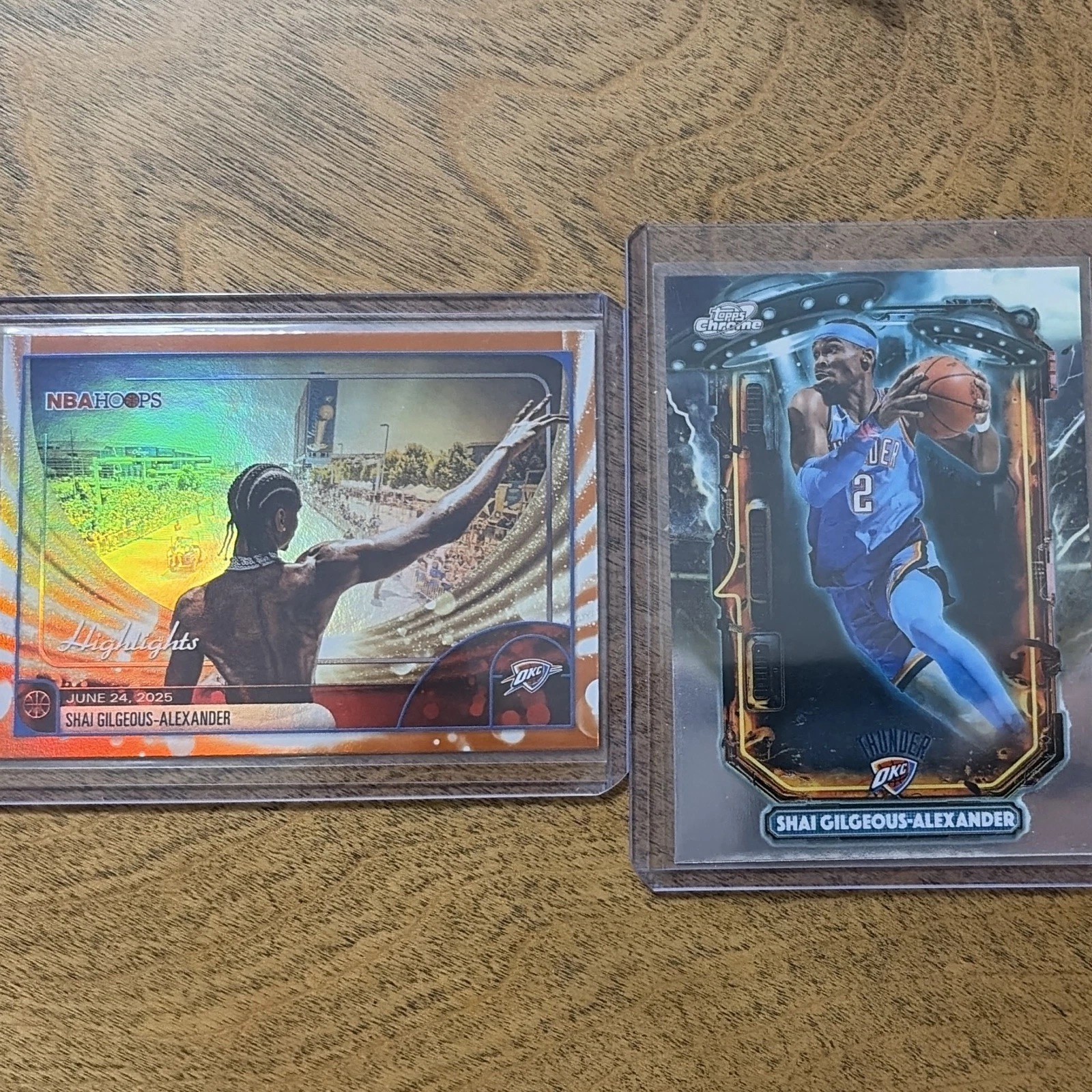 Topps Shai Gilgeous-Alexander Thunder Chrome ET-1 & NBA Hoops #268 (2)