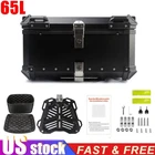 65L Black Motorcycle Luggage Waterproof Tail Box Scooter Trunk Storage Top Case