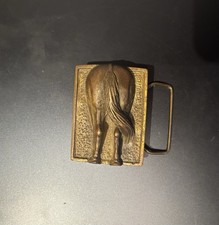 Horse Ass Hippie Western Belt Buckle Vintage Sec-cast Brass 1979