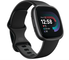Replacement For Fitbit Versa 4 3/Sense 1 2 Silicone Sports Strap Band  black