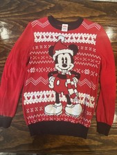Disney Santa Hat Mickey Mouse Kids Sweater Size XL