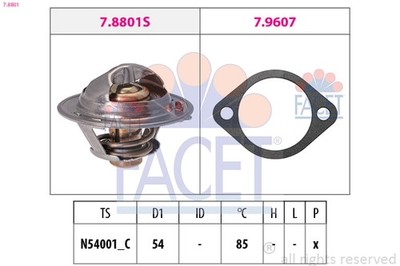 FACET Thermostat mit Dichtung für HYUNDAI Matrix KIA RIO II Picanto Accent III 