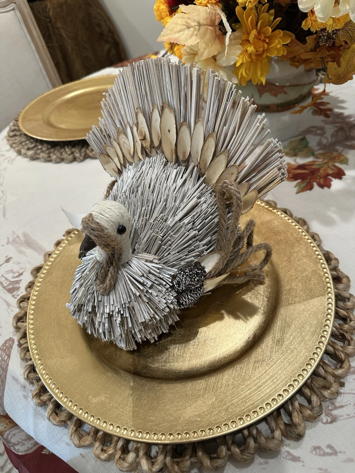 Thanksgiving Turkey Centerpiece 9” wide NWT!