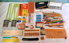 Vintage Lot of Drafting, Calligraphy, and Writing Supplies with Extras