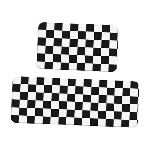 Kitchen Rugs Microfiber Floor Mats Checkerboard Black and White ...