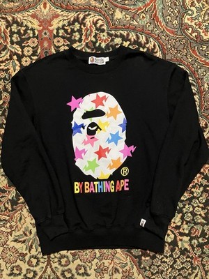 BAPE Sta Pattern By Bathing Ape Crewneck Sweatshirt Men s Sz. XL 20x26