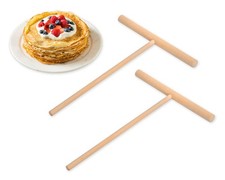 Crepe Spreader 2 Pieces 6.1 Inches x 4.7 Inches Natural Wooden T-Shaped Tool ...