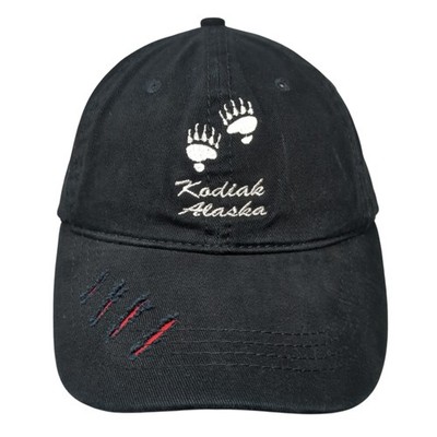 Kodiak Alaska Slideback Baseball Cap Black One Size Distressed Polar Graphics