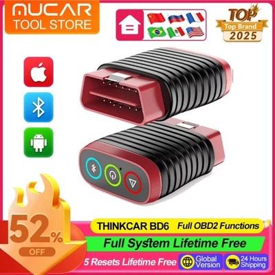 THINKCAR BD6 Car obd2 Scanner All System Diagnostic Tool for iOS&Android 5 Reset