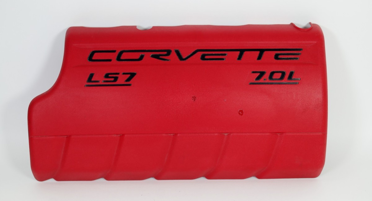 <6(ROKU) >パイル フード 06-13 Chevy Corvette C6 Z06 LS7 7.0L Red Engine Fuel Rail Cover