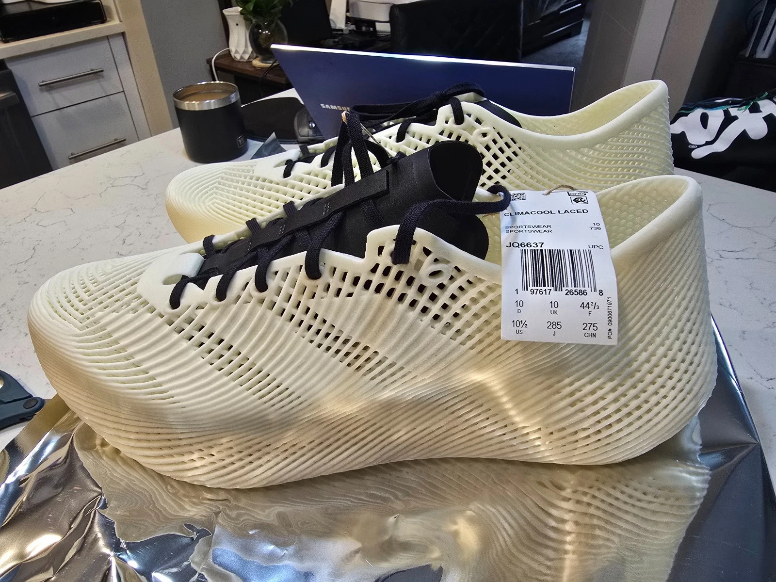 Adidas Climacool 4D Allacciate Off White Core Nero JQ6637 2025 Uomo 10.5 (10) NUOVE