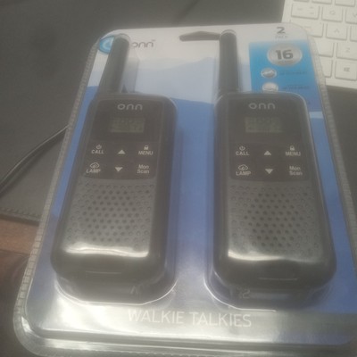 Talk Onn Black Handheld Walkie Talkies Up To 16 Mile Range 22 channels