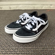Vans Old Skool Black White Canvas Suede Youth 2 Skate Shoes Kids 2y