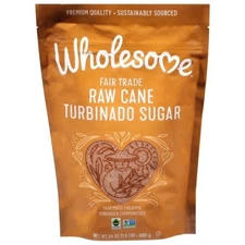 Wholesome Sweeteners Sugar - Natural Raw Cane - Turbinado - Fair Trade - 1.5 Lb