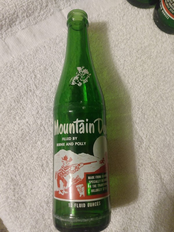 Mountain Dew Hillbilly Names ACL Soda Bottle 10 oz  Filled By Bernie & Polly #31
