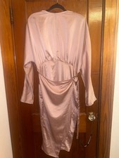 PrettyLittleThing Mauve Satin Backless Midi Dress Size 10