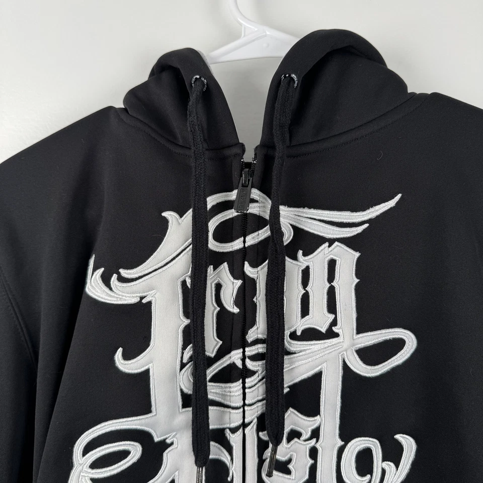 Sudadera con Capucha Puño de Hierro Para Hombre Mediana Cremallera Completa Bordada Sudadera Gótica Ropa de Calle Foto 3 de 4