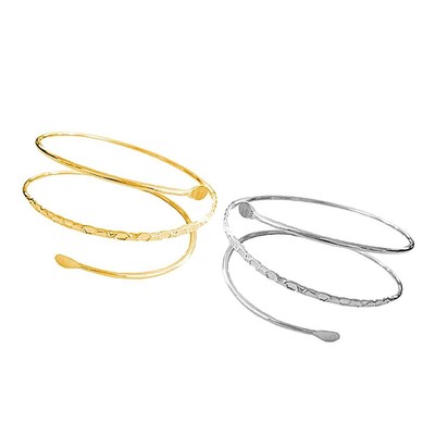 2er Pack Simple  Coil Oberarm Manschette Damen Open Armlet Armband Armreif