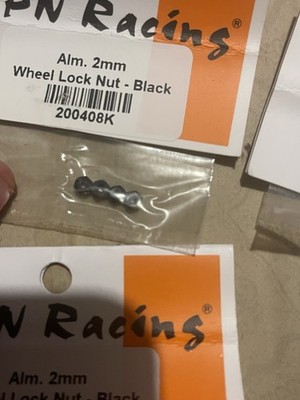 PN Racing Aluminum 2mm Wheel Lock Nut Black for 1:28 Universal Cars 200408K