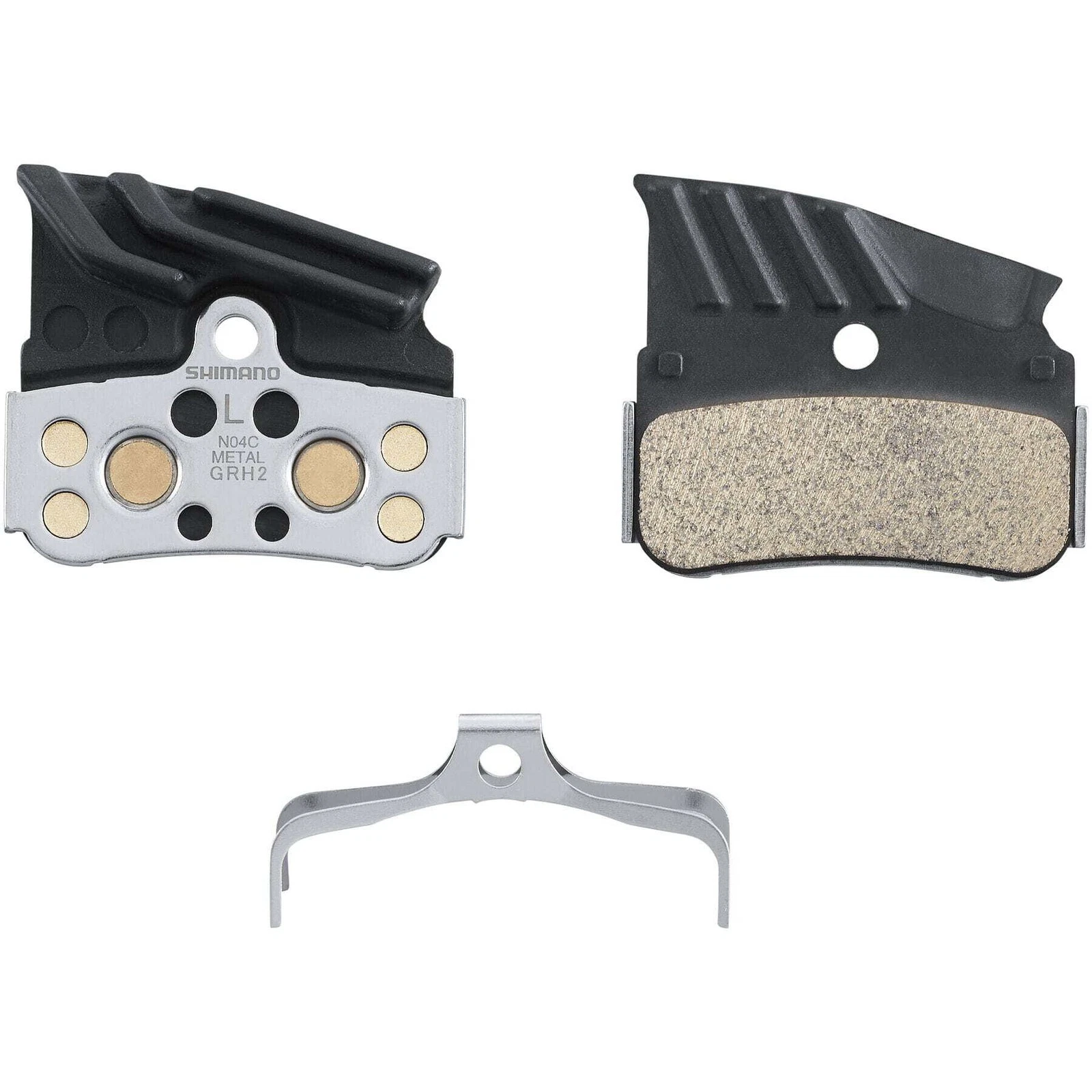 Shimano N04C-MF disc pads and spring, metal sintered, alloy/stainless back
