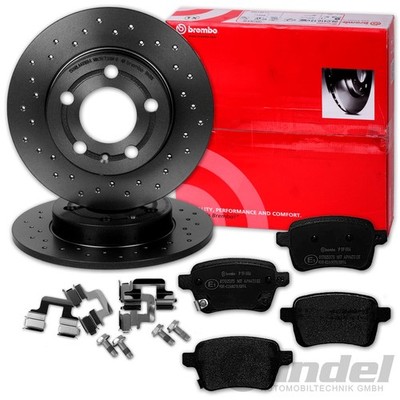 brembo GELOCHTE BREMSSCHEIBEN + BELÄGE HINTEN passend für OPEL CORSA E + ADAM