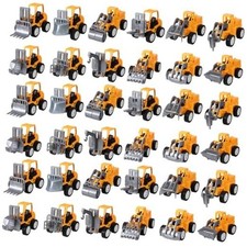 36 Pack Pull Back Construction Engineering Vehicles Toy Playset, Mini Plastic