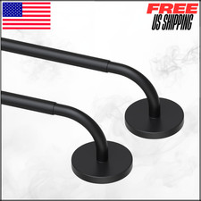 Magnetic Curtain Rod for Metal Doors Black 18-30" Adjustable 1/2" Diameter 2Pack