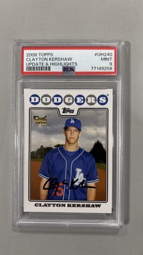 2008 TOPPS UPDATE & HIGHLIGHTS #UH240 CLAYTON KERSHAW ROOKIE RC PSA 9