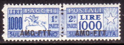 A831 TRIESTE AMG-FTT - ''Cavallino'', P.P. 1,000 lire no. 25   MNH**