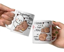 Cute Bubu Dudu Mug, Milk Mochi Bears Mug, Birthday I Love You Gift, Anime Mug