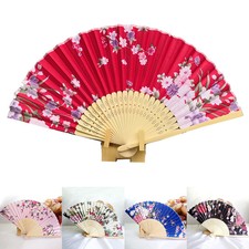 Folding Fan Silk Bamboo Hand Held Fans Chinese Style Fan Wedding Party Gift