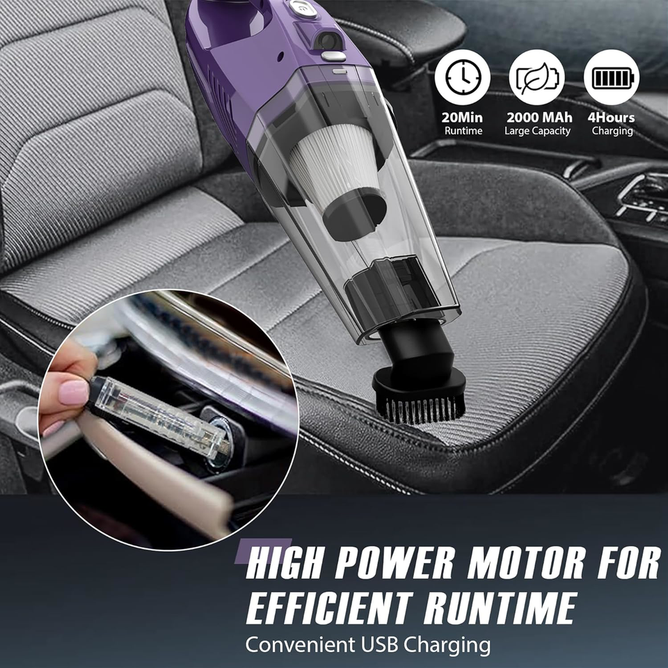 Handheld Vacuum Cordless,Car Vacuum Cleaner Portable Wireless with LED
