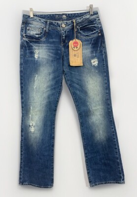 NWT LTB 1948 Women s Bootcut Low Rise Distressed Denim Cottton Jeans Size 31x32