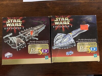 Star Wars Episode 1 Gungan Sub & Sith Infiltrator Puzz3D Mini 3D Puzzle Lot 1999